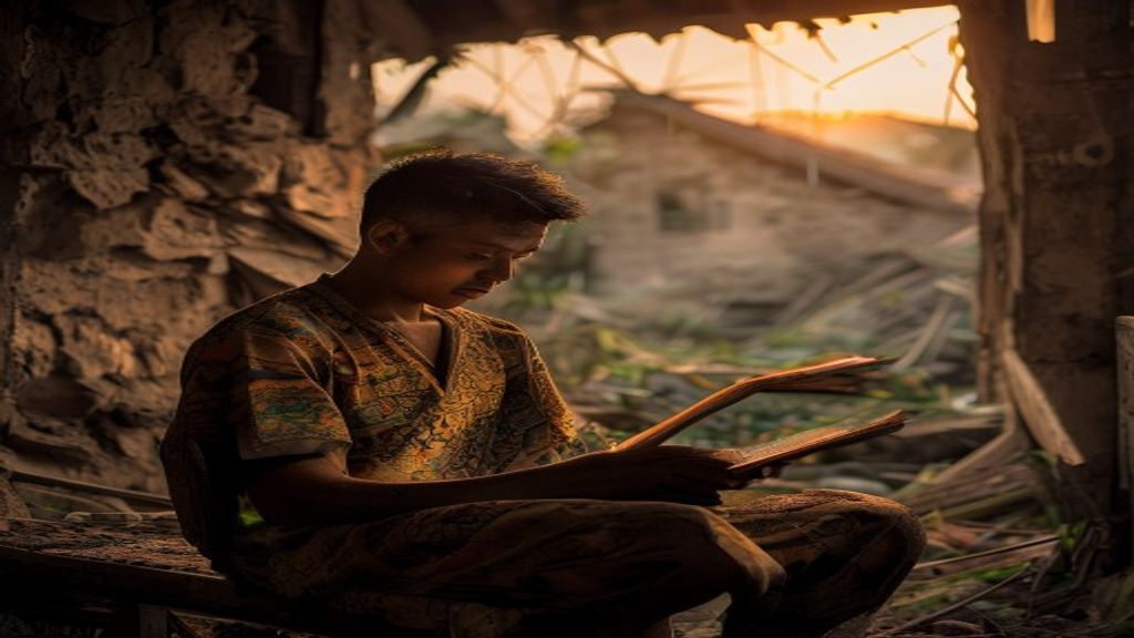 Ilustrasi kisah Islam yang menggambarkan nilai moral dan spiritual dalam latar sejarah